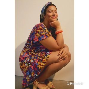 Anthropologie, Ruffled Satin Mini Dress - NWT